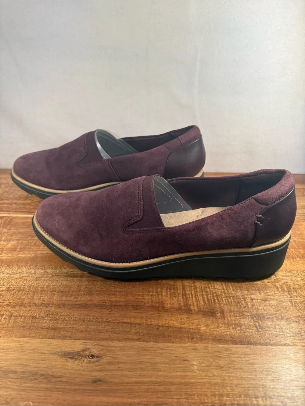 Clarks Collection Purple Suede Slip-on Loafers Size 9